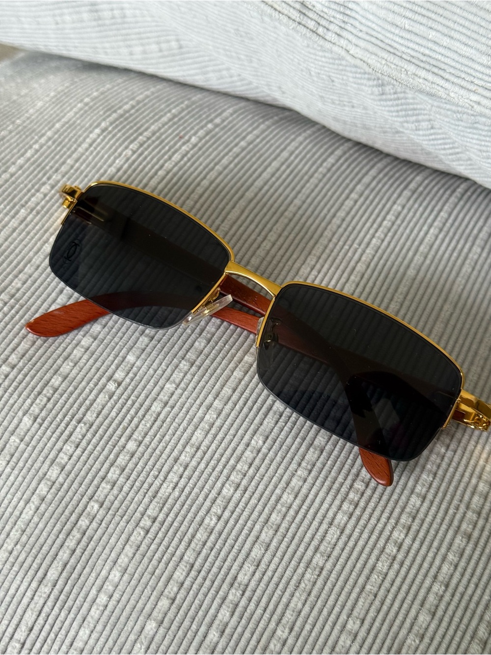 Vintage Cartier Rimless Metal Sunglasses